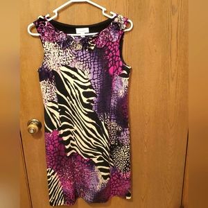 Dressbarn Women’s Animal Print Sequin Dress | Sleeveless Party Cocktail Dress 10